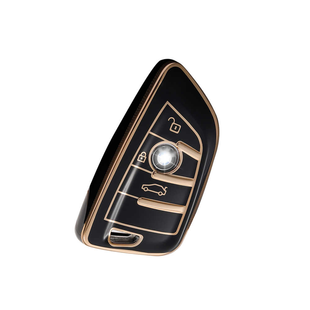 Acto TPU Gold Series Car Key Cover With TPU Gold Key Chain For BMW X3