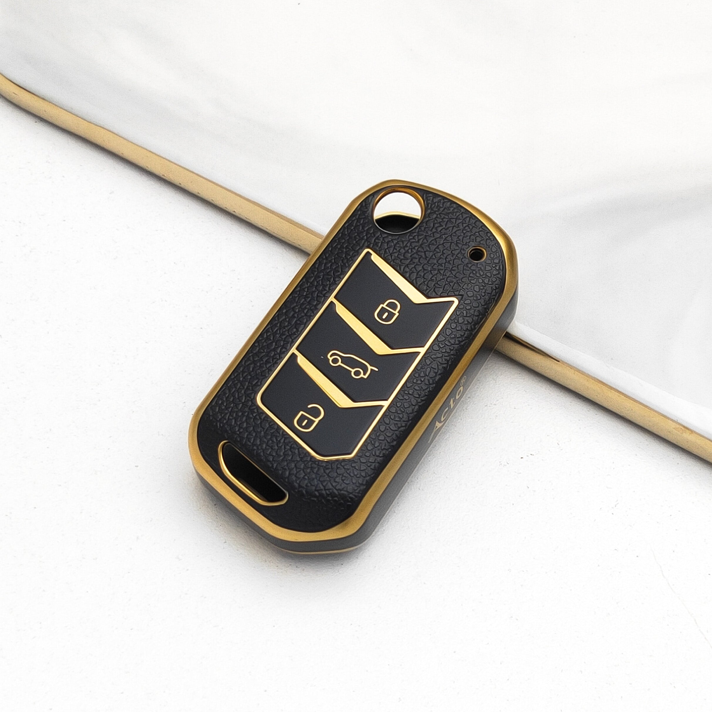 Acto Car Key Cover TPU Leather Grain For Mahindra XUV 700