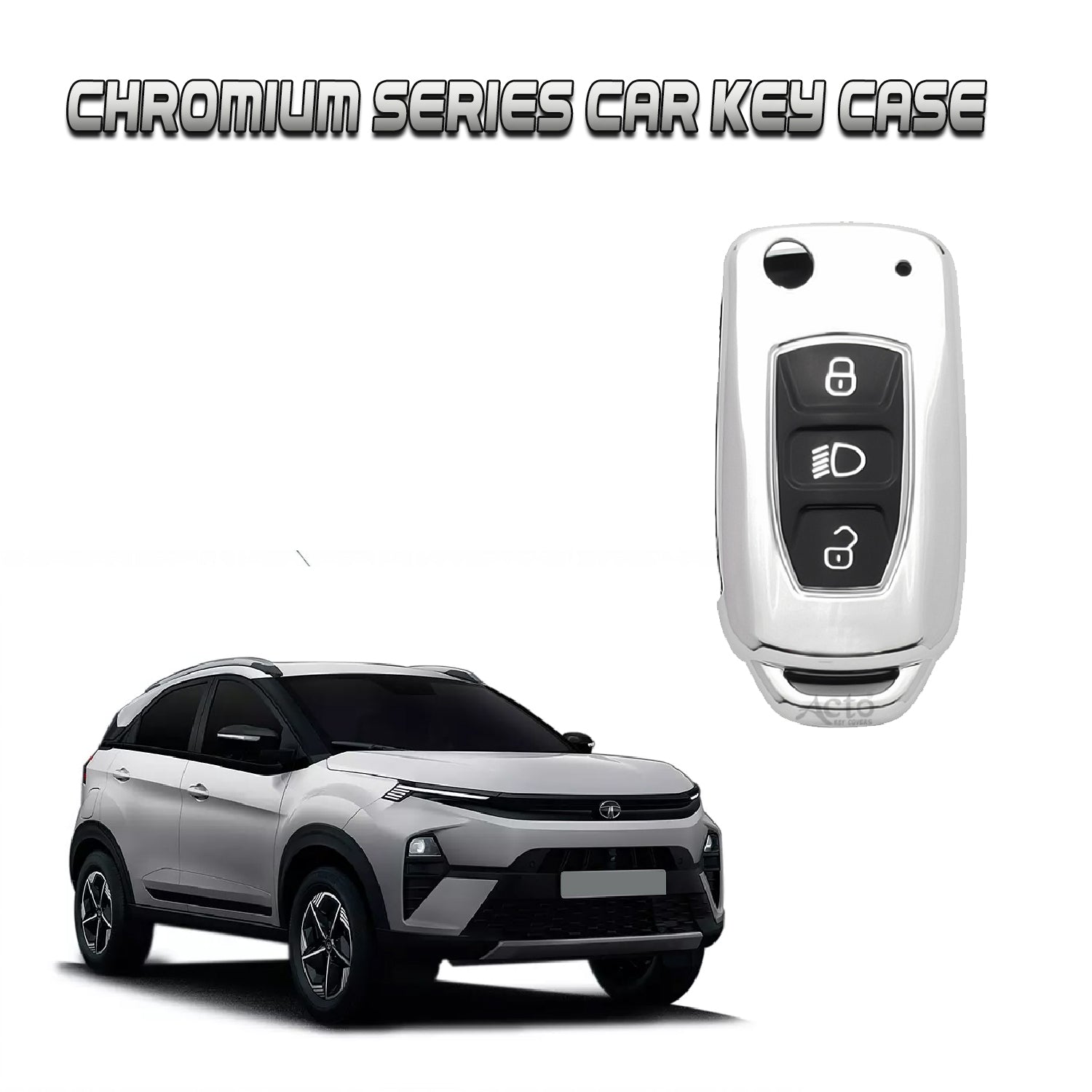 Acto Car Key Cover Chromium Series Compatible with Nexon