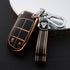 Acto TPU Gold Series Car Key Cover With TPU Gold Key Chain For Jeep Compass Traihawk