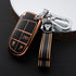 Acto TPU Gold Series Car Key Cover With TPU Gold Key Chain For Jeep Meridian