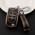 Acto TPU Gold Series Car Key Cover With TPU Gold Key Chain For MG Hector Plus