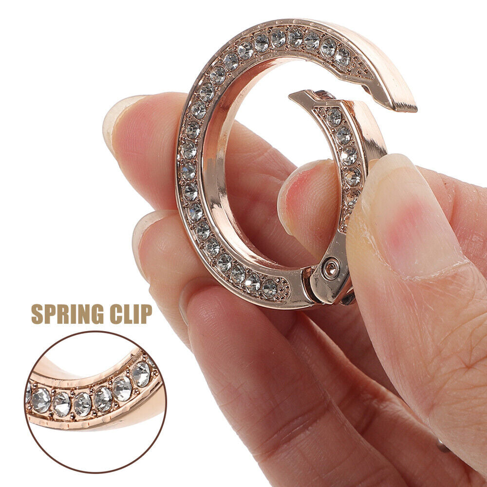 Fashion Luxury Keychain Crystal O Ring Spring Keyfob Metal Connecting