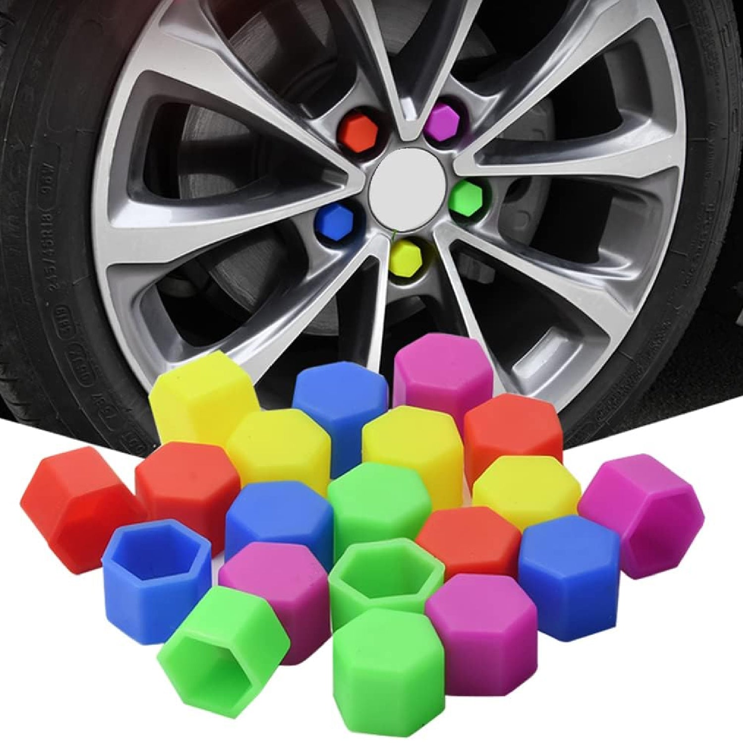 Silicone car Wheel Nut Bolts Cover Dust Protective tyre Valve Screw Cap Cover 20pcs/Set