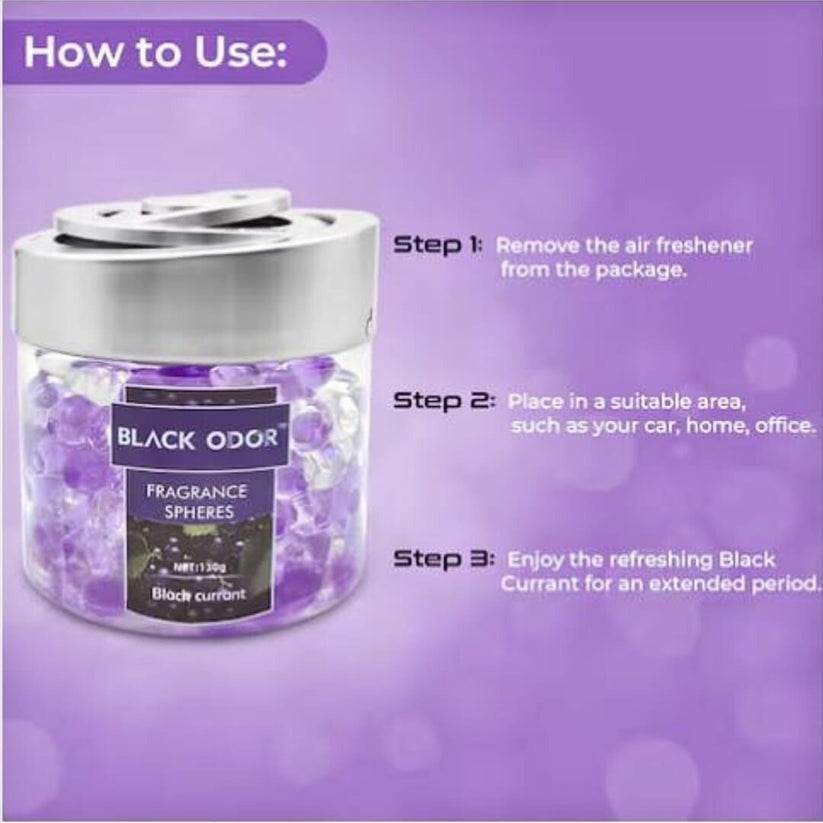Black Odor Fashion Car Fragrance Boba Balls Soft Gel Perfume For Car/Home/Office (130Gm)