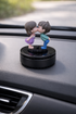 Acto Solar Powered Rotating Kissing KS01 Couple Showpiece with Aroma Diffuser Bottle – Romantic Dashboard & Home Decor