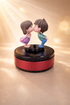 Acto Solar Powered Rotating Kissing KS01 Couple Showpiece with Aroma Diffuser Bottle – Romantic Dashboard & Home Decor