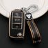 Acto TPU Gold Series Car Key Cover With TPU Gold Key Chain For Skoda Rapid