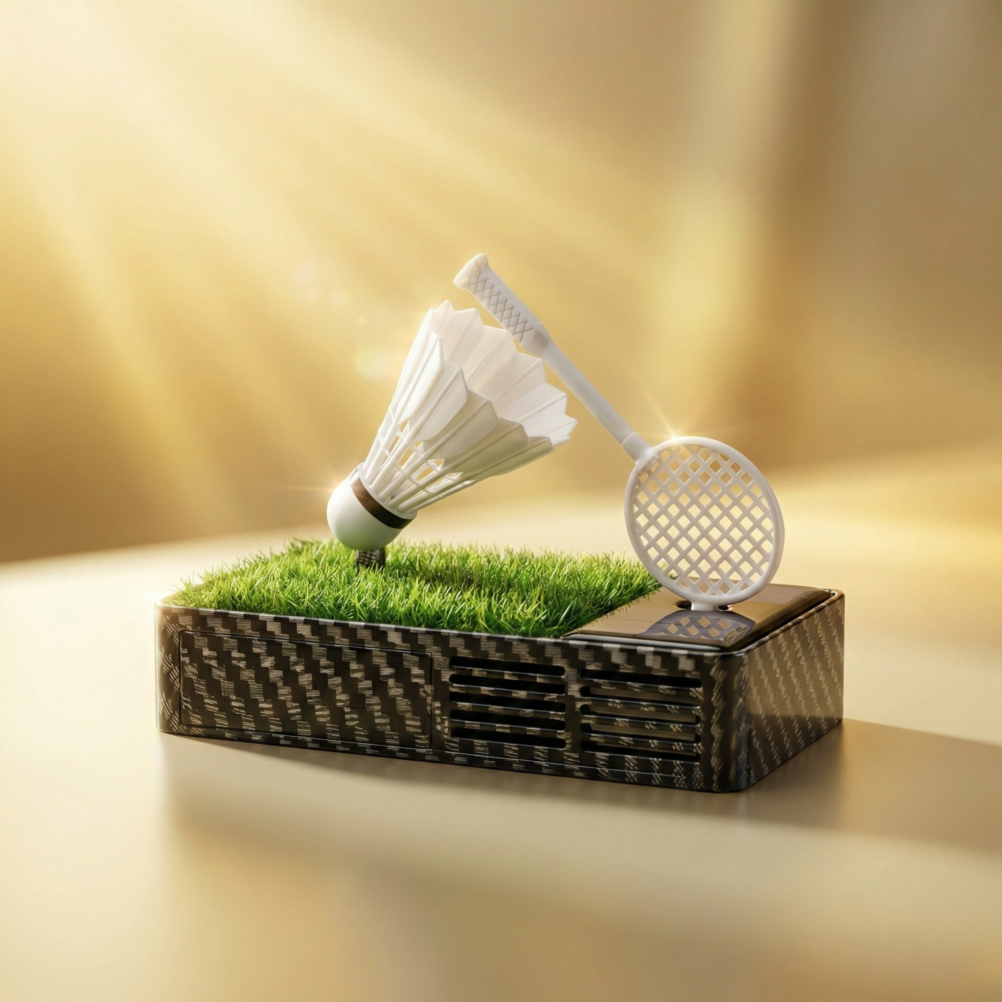 Acto Luxury Car Dashboard Badminton Air Freshener – Solar Rotating Sports Ornament