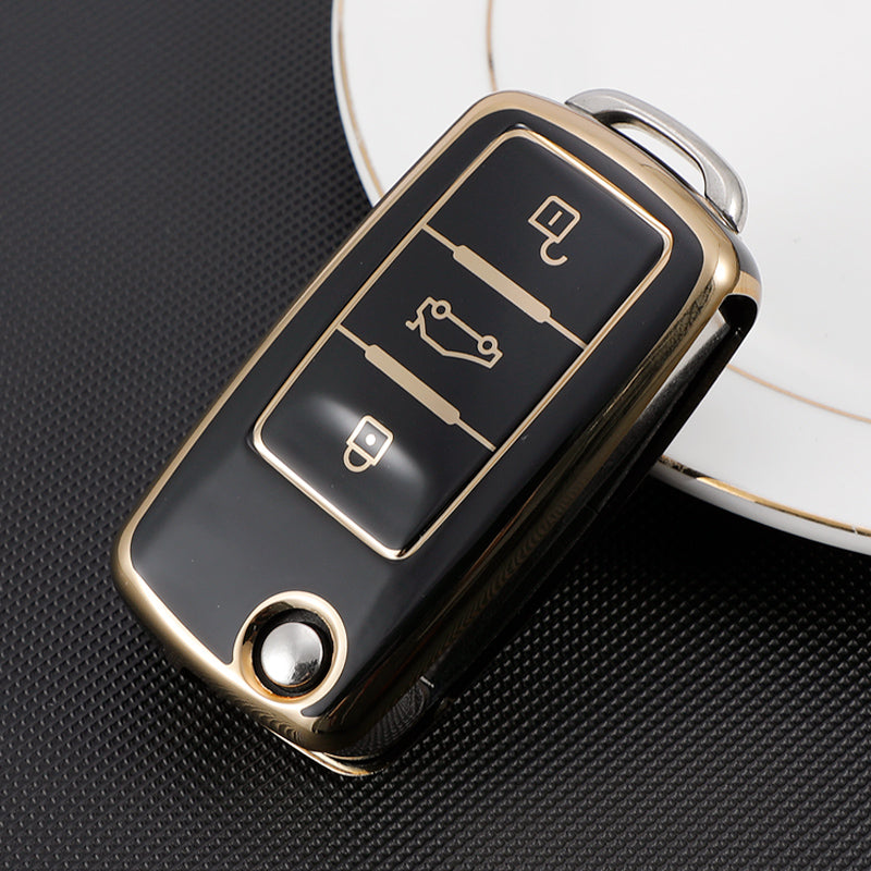 Acto TPU Gold Series Car Key Cover For Skoda Superb