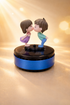 Acto Solar Powered Rotating Kissing KS01 Couple Showpiece with Aroma Diffuser Bottle – Romantic Dashboard & Home Decor
