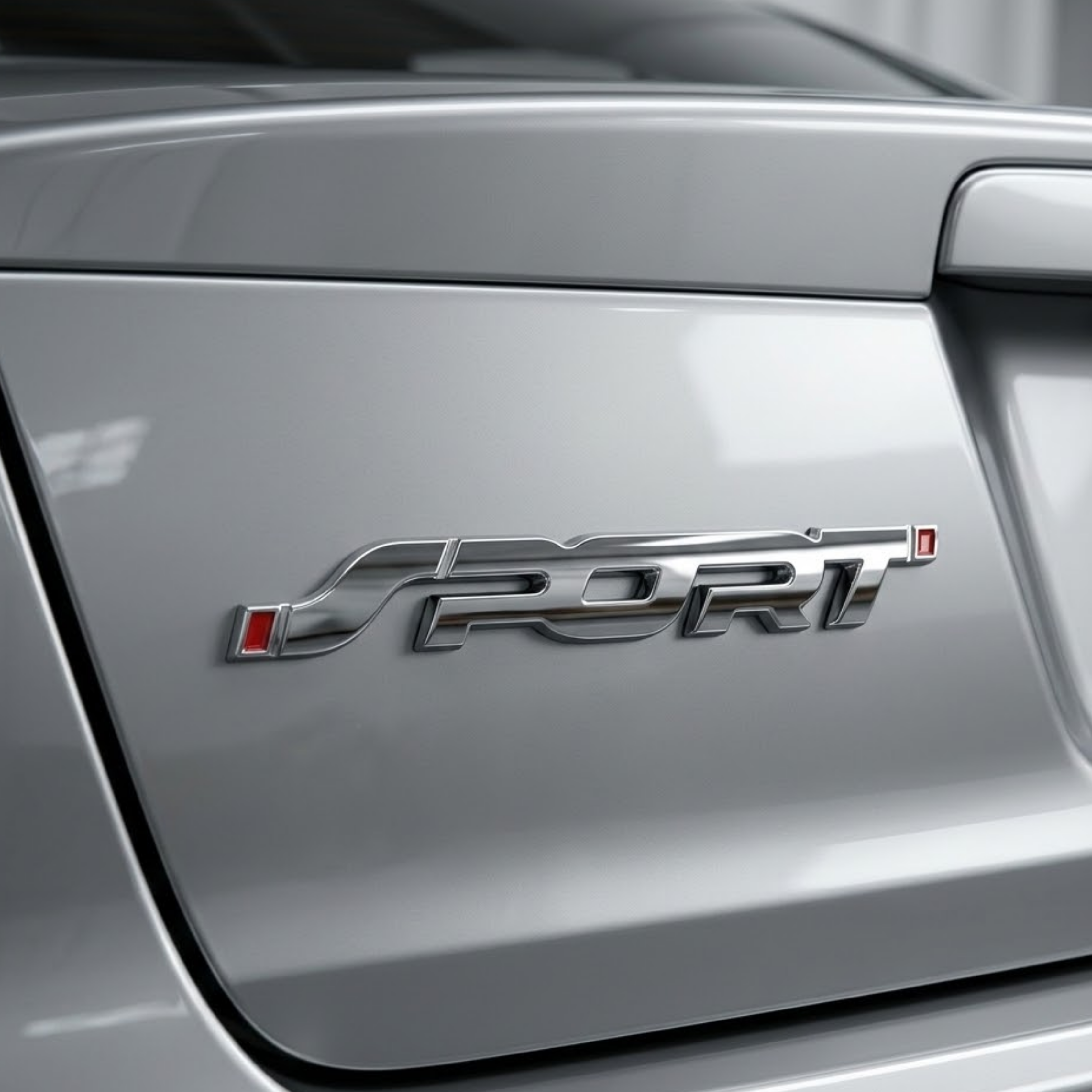 Carsonify 3D Metal Sport Car Badge Emblem Sticker | Premium Aluminum Alloy Chrome Sport Logo Decal | Self-Adhesive Metallic Badge for Car, Bike & SUV Exterior | Stylish Auto Styling Accessory