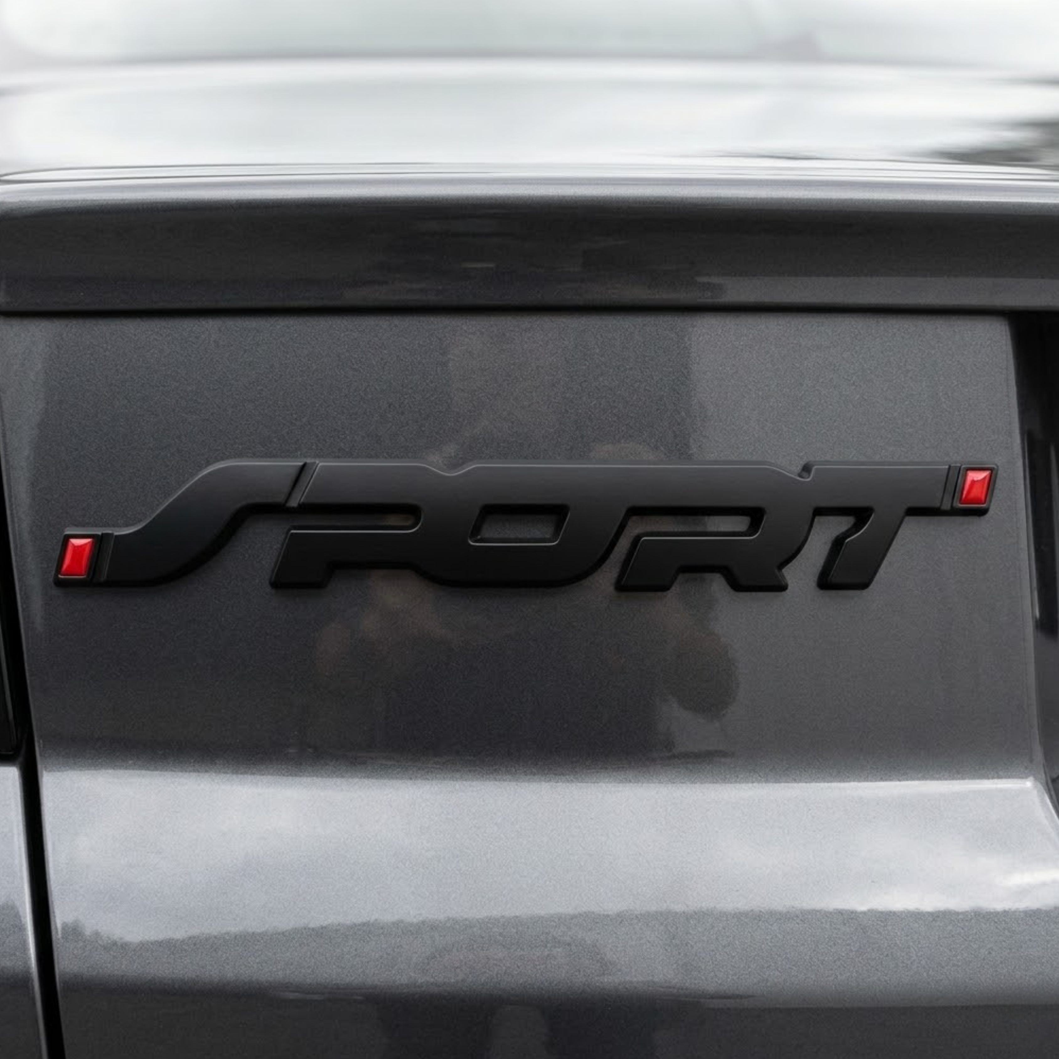 Carsonify 3D Metal Sport Car Badge Emblem Sticker | Premium Aluminum Alloy Chrome Sport Logo Decal | Self-Adhesive Metallic Badge for Car, Bike & SUV Exterior | Stylish Auto Styling Accessory