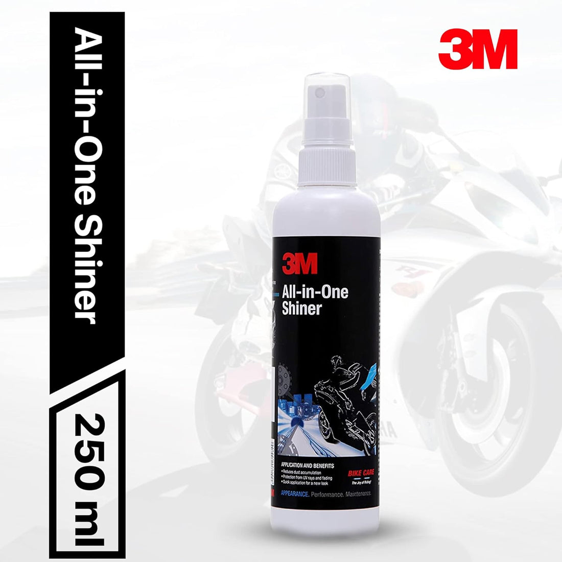 3M All-In-One Shiner (250 Ml) | Restore Shine On Plastic & Leather Parts On Bikes | Reduce Dust Accumulation