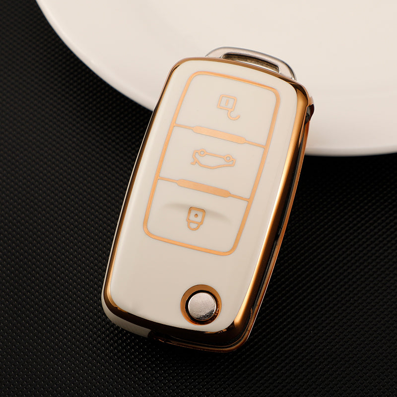 Acto TPU Gold Series Car Key Cover For Skoda Octavia