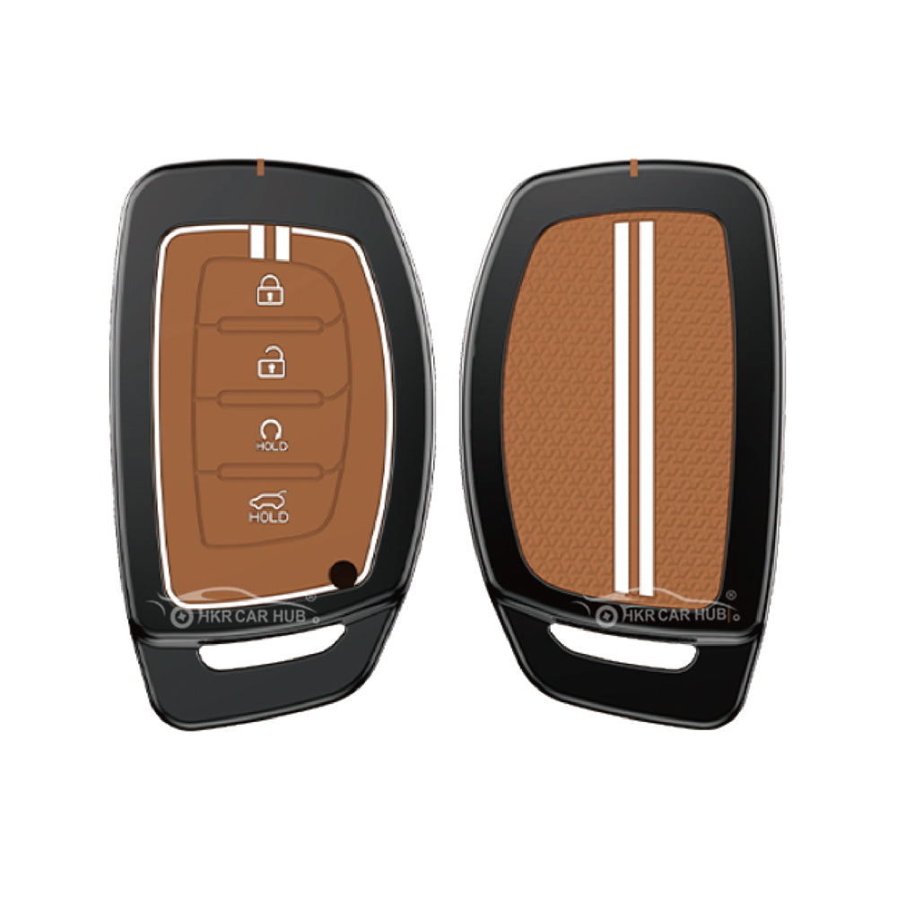 Acto Metal Sapphire Key Cover and Key chain Compatible with Hyundai Creta 2021 I Alacazar I Venue I Tucson Pack of 1 Set (Glow in the Night)