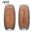 ACTO Metal Leather Car key cover with key chain Compatible With Audi TT