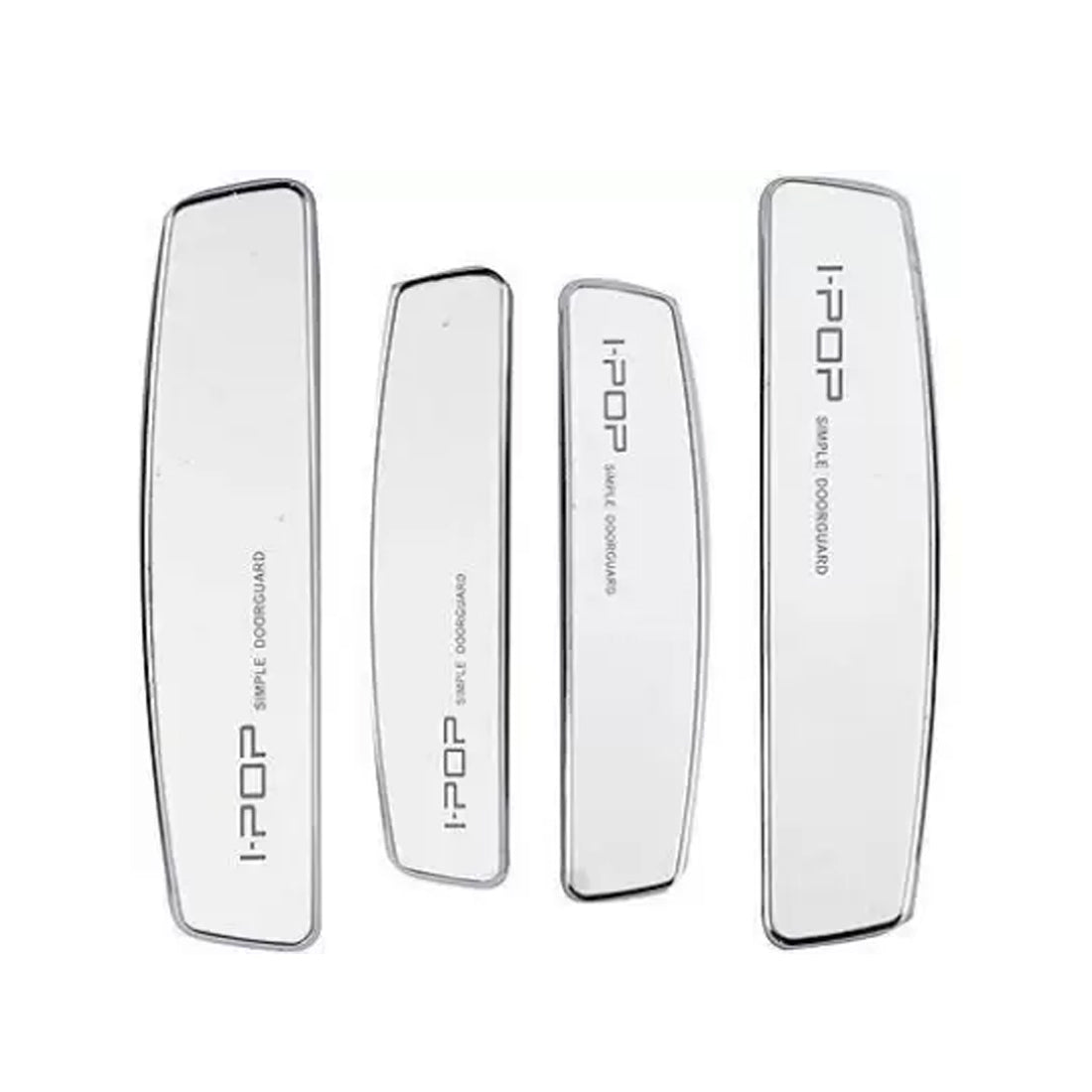 Car I-Pop Metal Glossy Door Guard Edge Protector Set Of 4Pcs In White