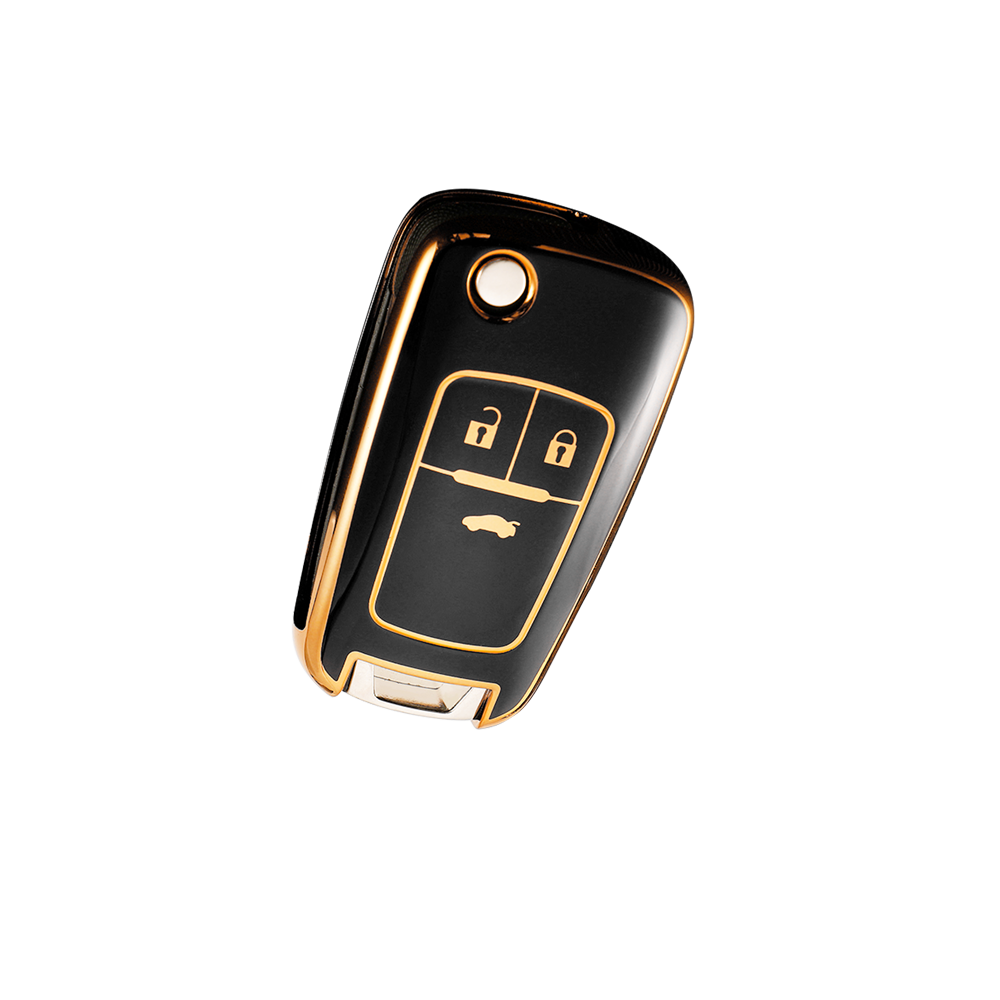 Acto TPU Gold Series Car Key Cover With Diamond Key Ring For Chevrolet Sail