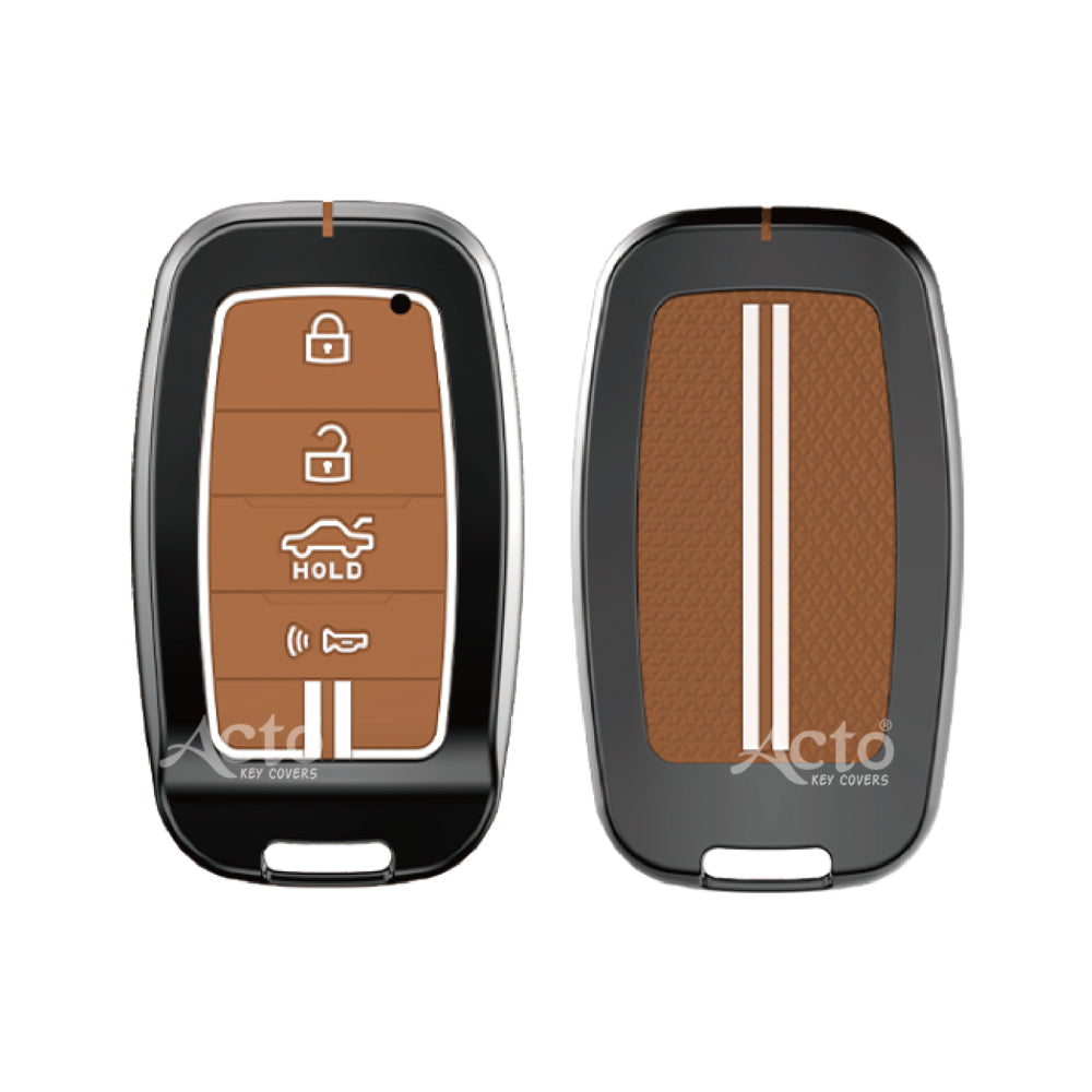 Acto Metal Sapphire Key Cover and Key chain Compatible with KIA Seltos & Sonet Pack of 1 Set (Glow in the Night)