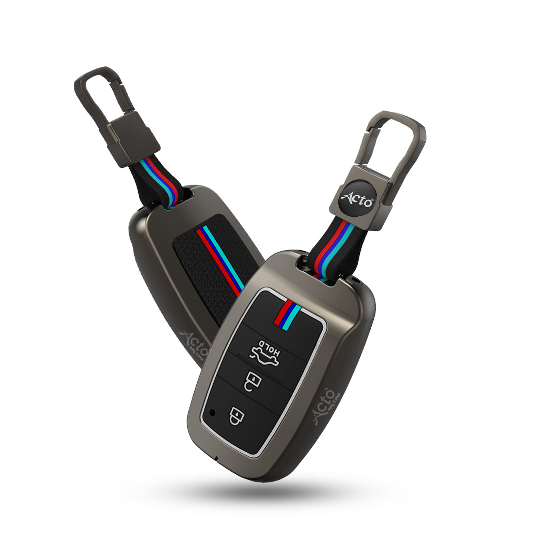 Acto Metal Sapphire Key Cover and Key chain KIA Seltos & Carens Compatible with  Pack of 1 Set (Glow in the Night)