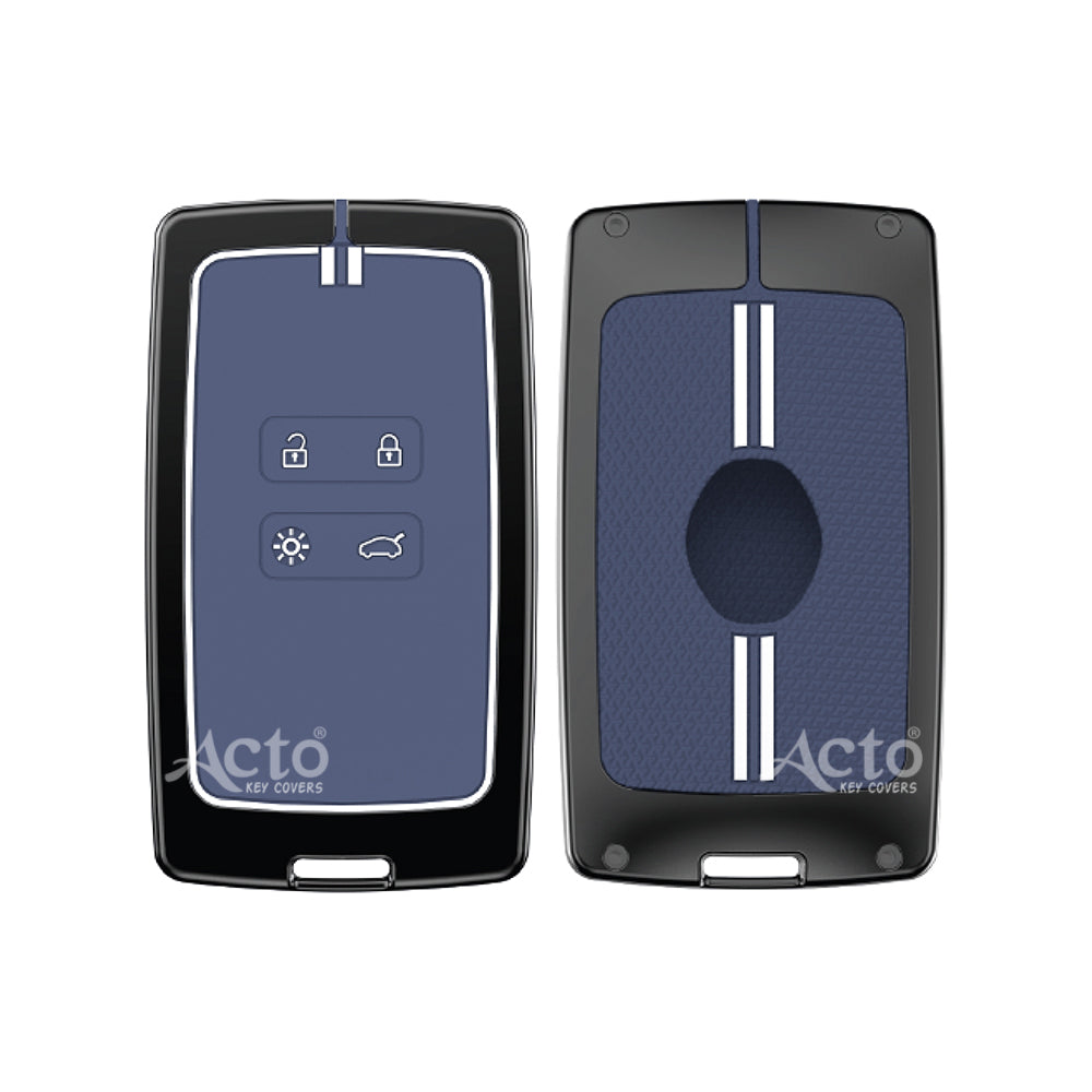 Acto Metal Sapphire Key Cover and Key chain Renault Triber & Kiger Compatible with  Pack of 1 Set (Glow in the Night)