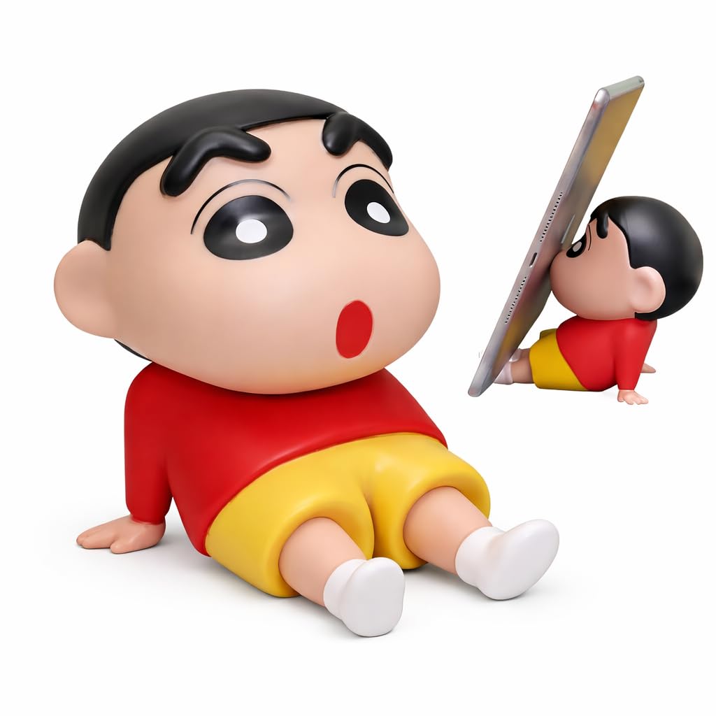 Acto Cute Shin-Chan Mobile & Tablet Holder Phone Stand for Desk, Flexible and Portable Mobile Support for Home or Office Use Character Phone Holder Stand, Desktop Mobile Stand, Red and Yellow