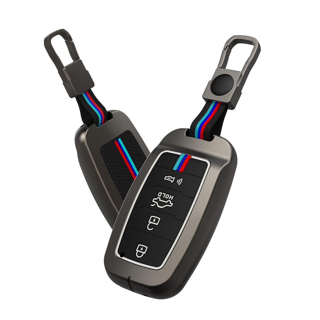 Acto Metal Sapphire Key Cover and Key chain Compatible with KIA Seltos Pack of 1 Set (Glow in the Night)
