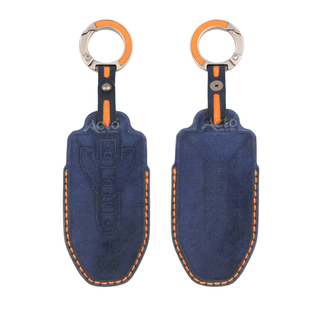 ACTO Alcantara Key Cover and Key Chain in Dashing Color – Compatible with Mahindra BE-6 4-Button Smart Key (Pack of 1)