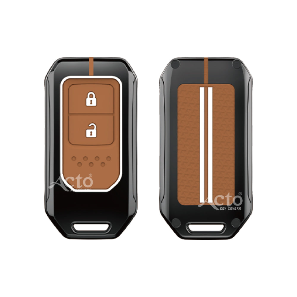 Acto Metal Sapphire Key Cover and Key chain Compatible with Honda BR-V Pack of 1 Set (Glow in the Night)
