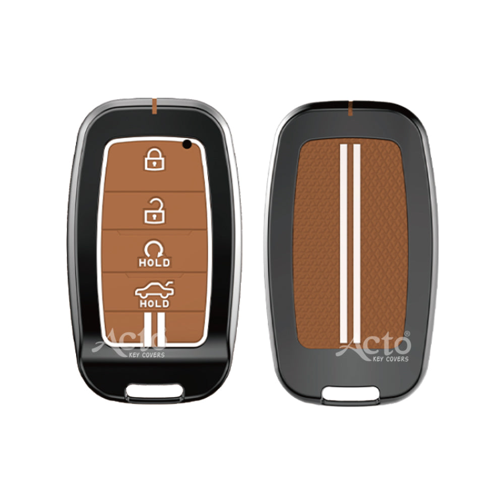 Acto Metal Sapphire Key Cover and Key chain Compatible with KIA Seltos & Sonet Pack of 1 Set (Glow in the Night)