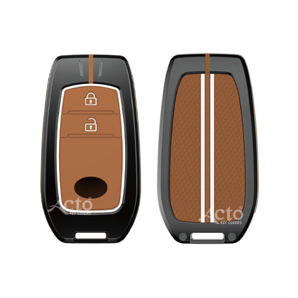 Acto Metal Sapphire Key Cover and Key chain Compatible with Toyota Crysta, Fortuner Pack of 1 Set (Glow in the Night)