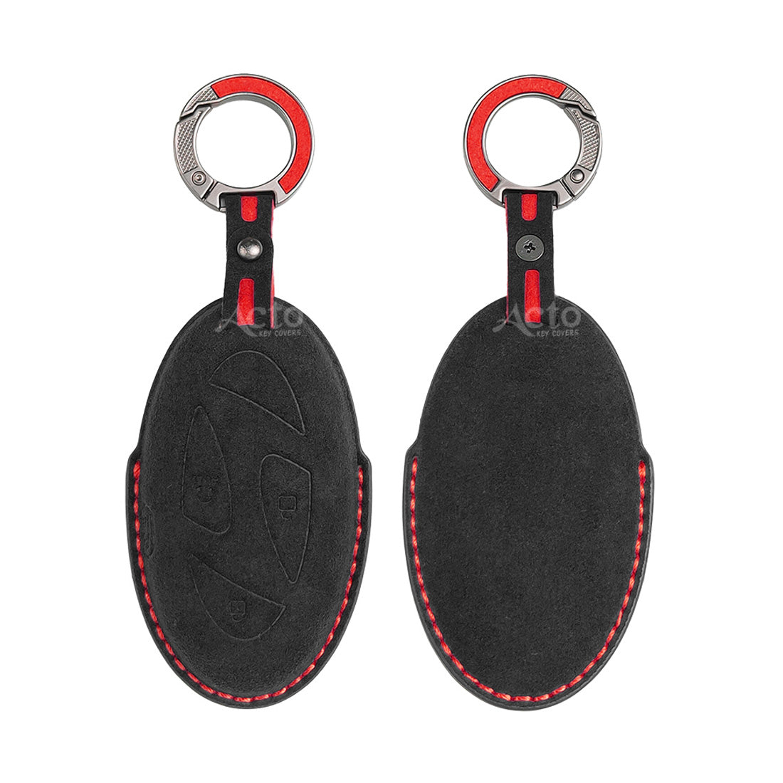 ACTO Alcantara Key Cover and Key Chain in Dashing Color – Compatible with Hyundai Venue 2025 (4-Button Smart Key) (Pack of 1)