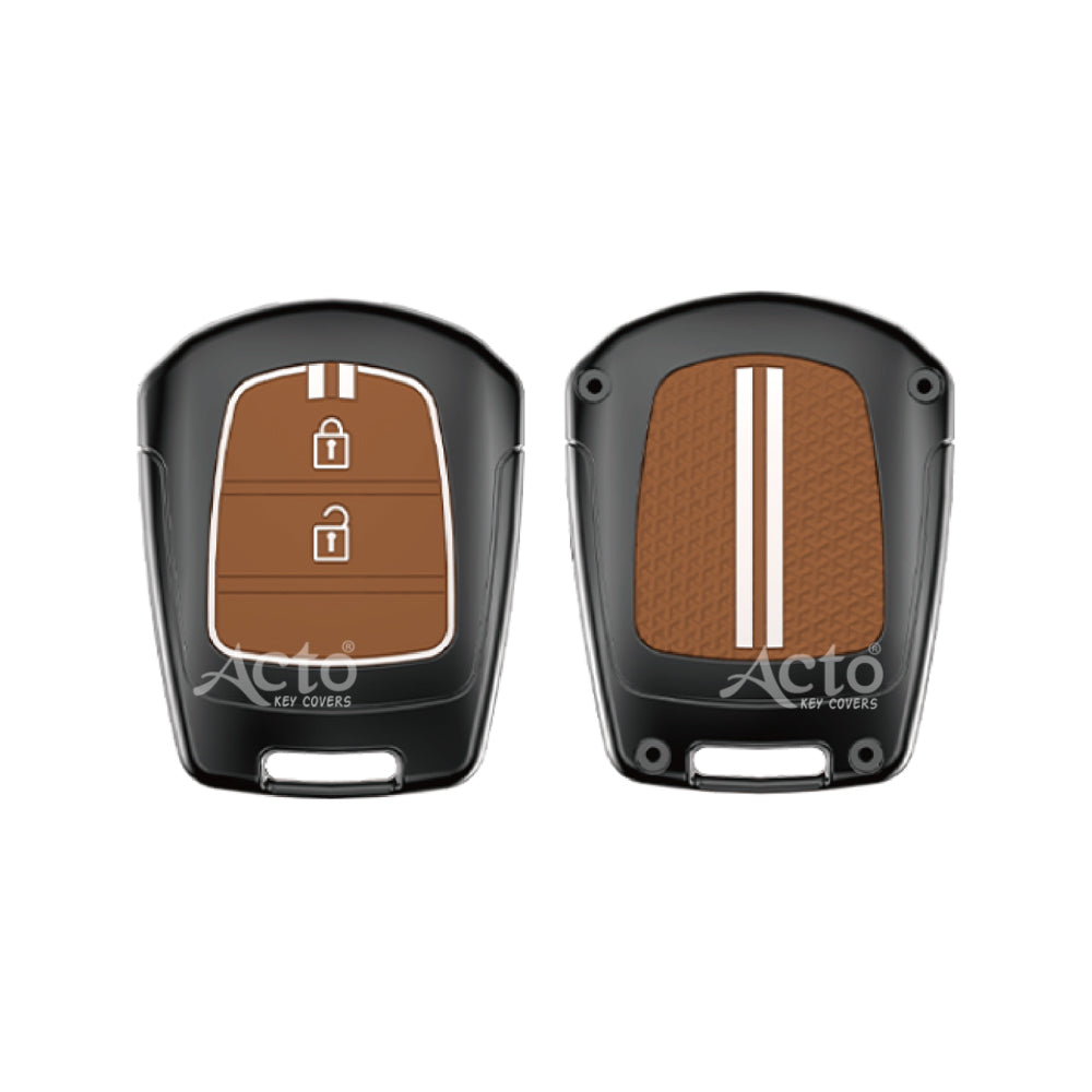 Acto Metal Sapphire Key Cover and Key chain Compatible with Hyudai I-10 Grand, Santro Pack of 1 Set (Glow in the Night)