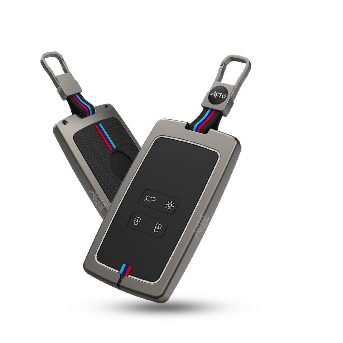 Acto Metal Sapphire Key Cover and Key chain Renault Triber & Kiger Compatible with  Pack of 1 Set (Glow in the Night)