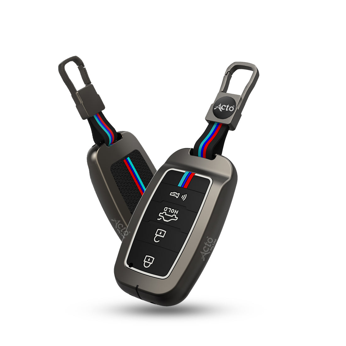 Acto Metal Sapphire Key Cover and Key chain Compatible with KIA Seltos & Sonet Pack of 1 Set (Glow in the Night)