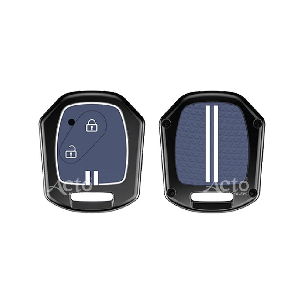 Acto Metal Sapphire Key Cover and Key chain Compatible with Honda Mobilio Pack of 1 Set (Glow in the Night)