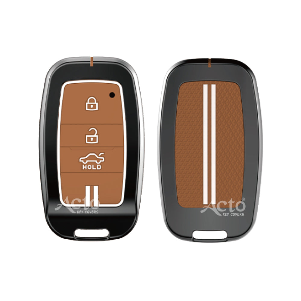 Acto Metal Sapphire Key Cover and Key chain KIA Seltos & Carens Compatible with  Pack of 1 Set (Glow in the Night)