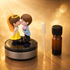Acto Solar Powered Rotating Kissing KS03 Couple Showpiece with Aroma Diffuser Bottle – Romantic Dashboard & Home Decor