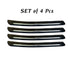 Car Bumper Protector Black Rubber with Single Chrome line Compatible with all Cars Set of 4 Pcs