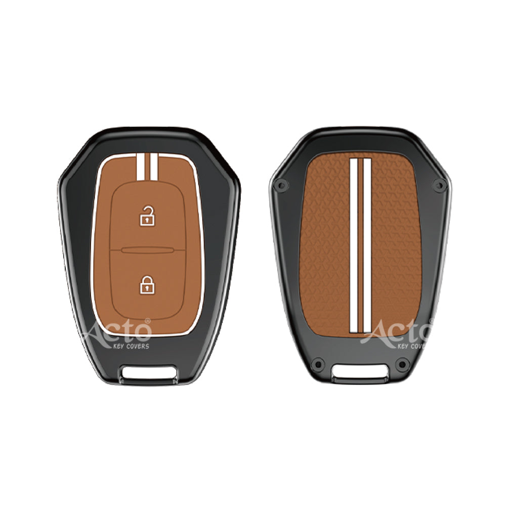 Acto Metal Sapphire Key Cover and Key chain Renault Duster, Kwid & Triber Compatible with  Pack of 1 Set (Glow in the Night)