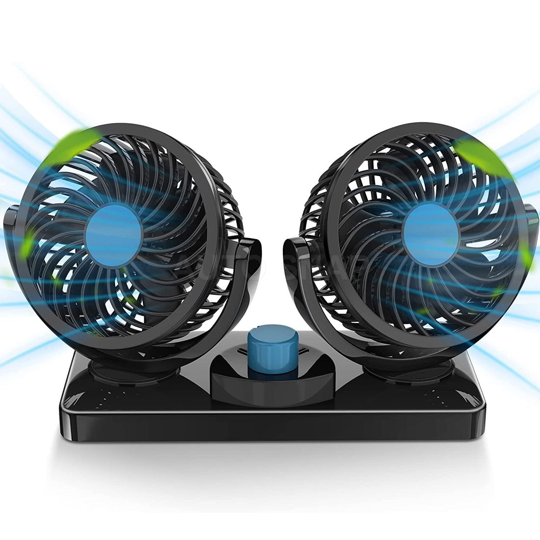 WINNER Car Fan 12V 360 Degree Rotatable Dual Head Speed Quick & Strong Dashboard Auto Cooling Air Fan