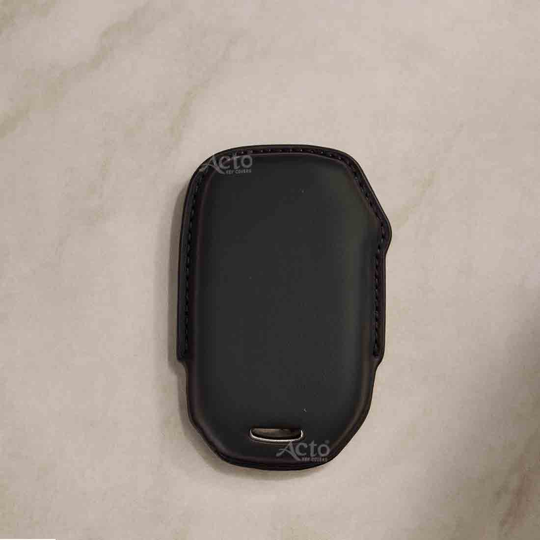 ACTO PU Leather Key Cover with Leather Key Chain Compatible with KIA Sonet 2025+ | Seltos 2025+ 3 Button Smart Key Pack of 1 Pcs