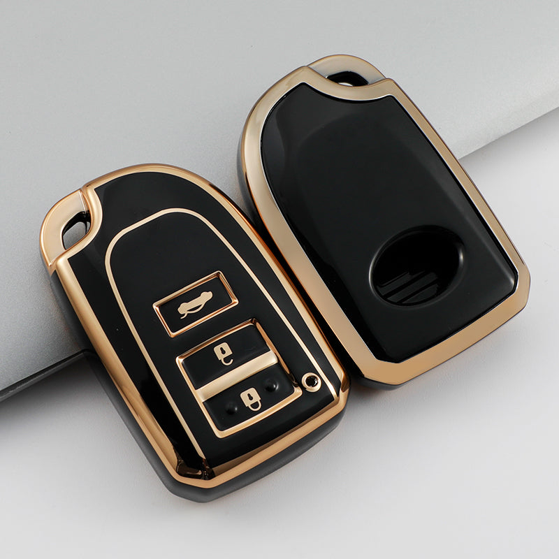 Acto TPU Gold Series Car Key Cover With TPU Gold Key Chain For Toyota Yaris