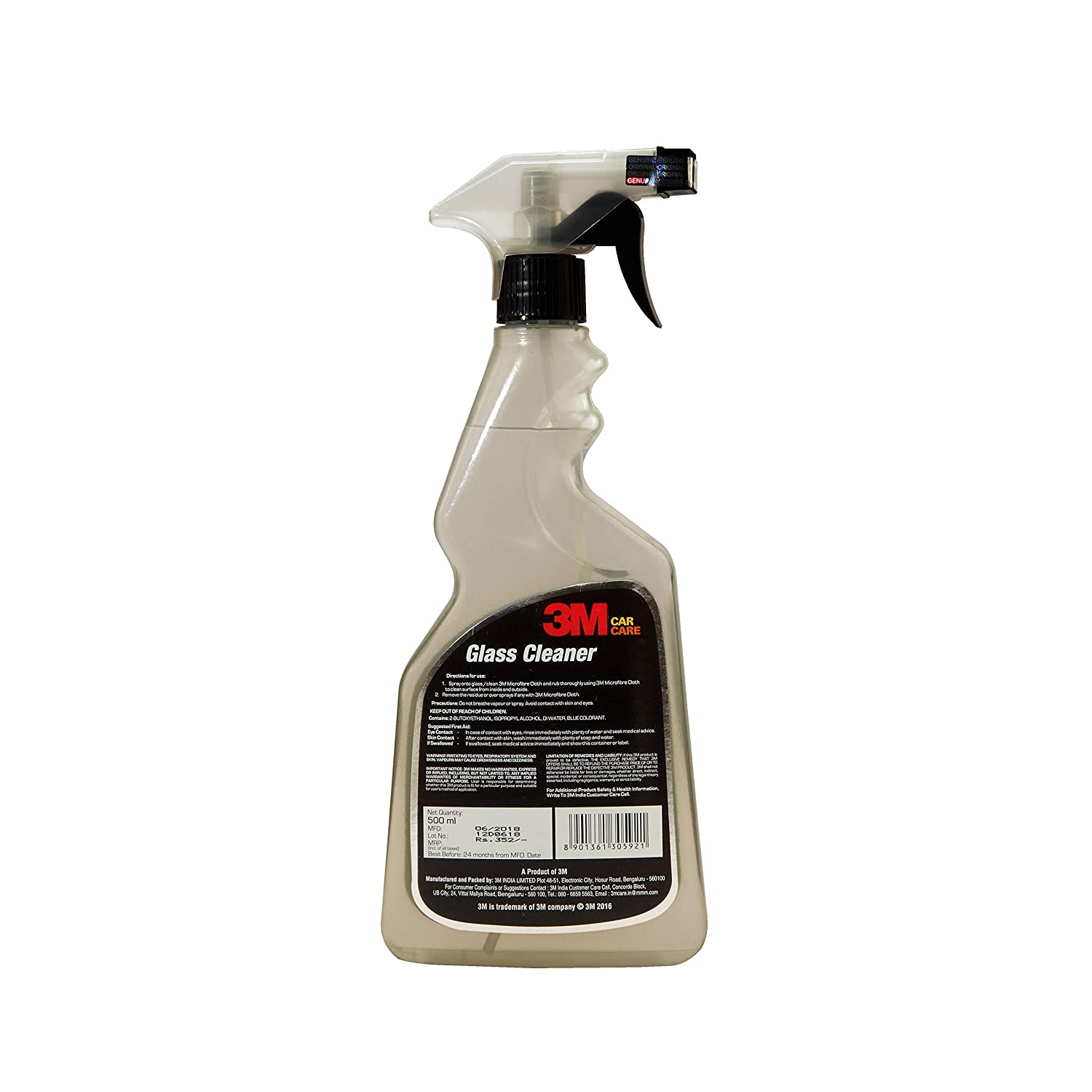 3M Car Glass Cleaner, 500Ml | Remove Stains, Filmy Residues, Grime And Fingerprints From Windshields And Windows | Streak-Free Shine