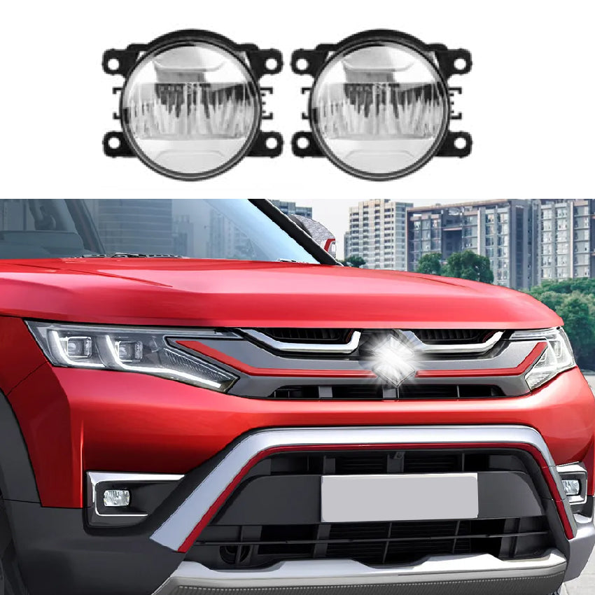 Car fog Light With Halogen Bulb Assembly - Set of 2 Compatible with Maruti Brezza 2022