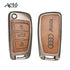 ACTO Metal Leather Car key cover with key chain Compatible With Audi Q5