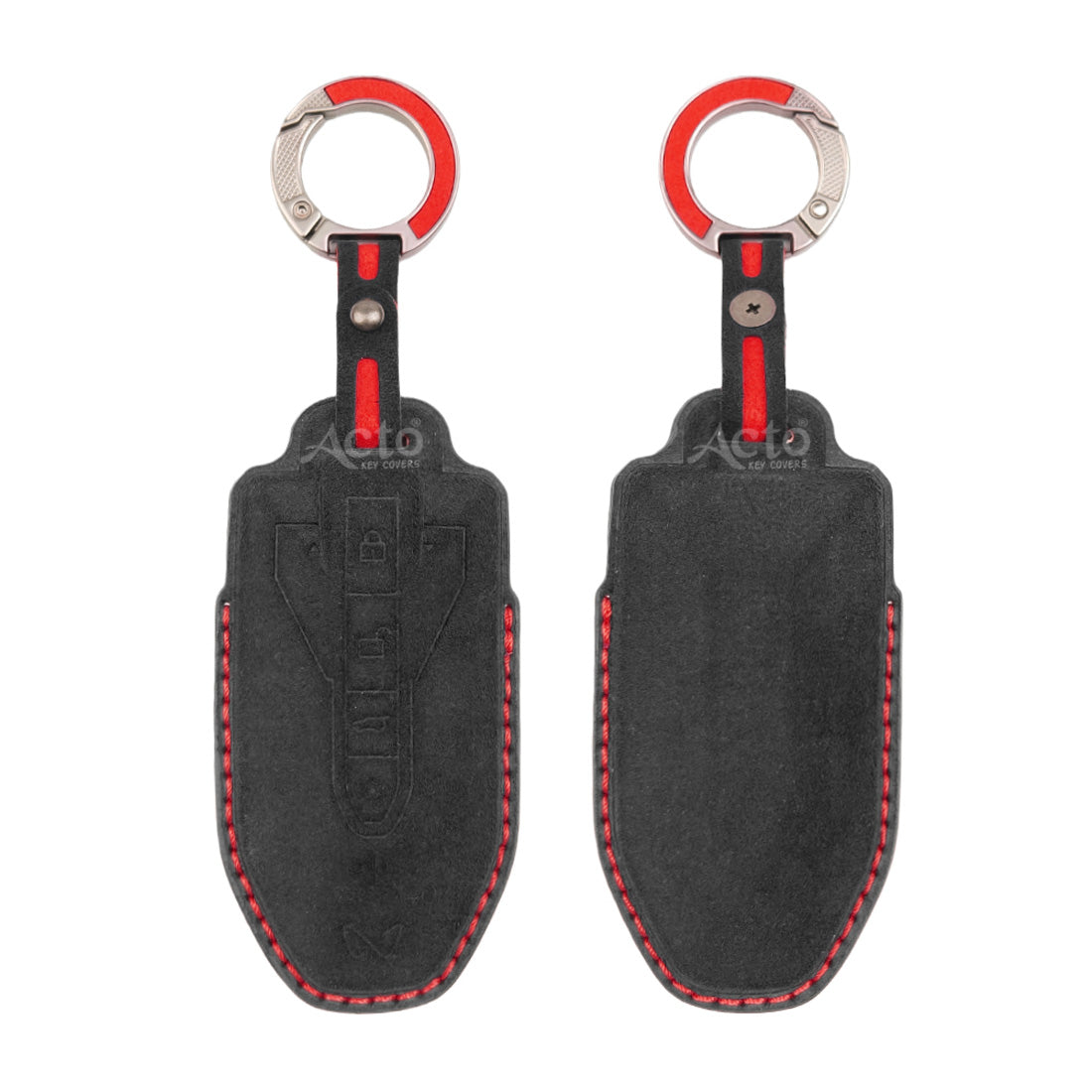 ACTO Alcantara Key Cover and Key Chain in Dashing Color – Compatible with Mahindra BE-6 4-Button Smart Key (Pack of 1)