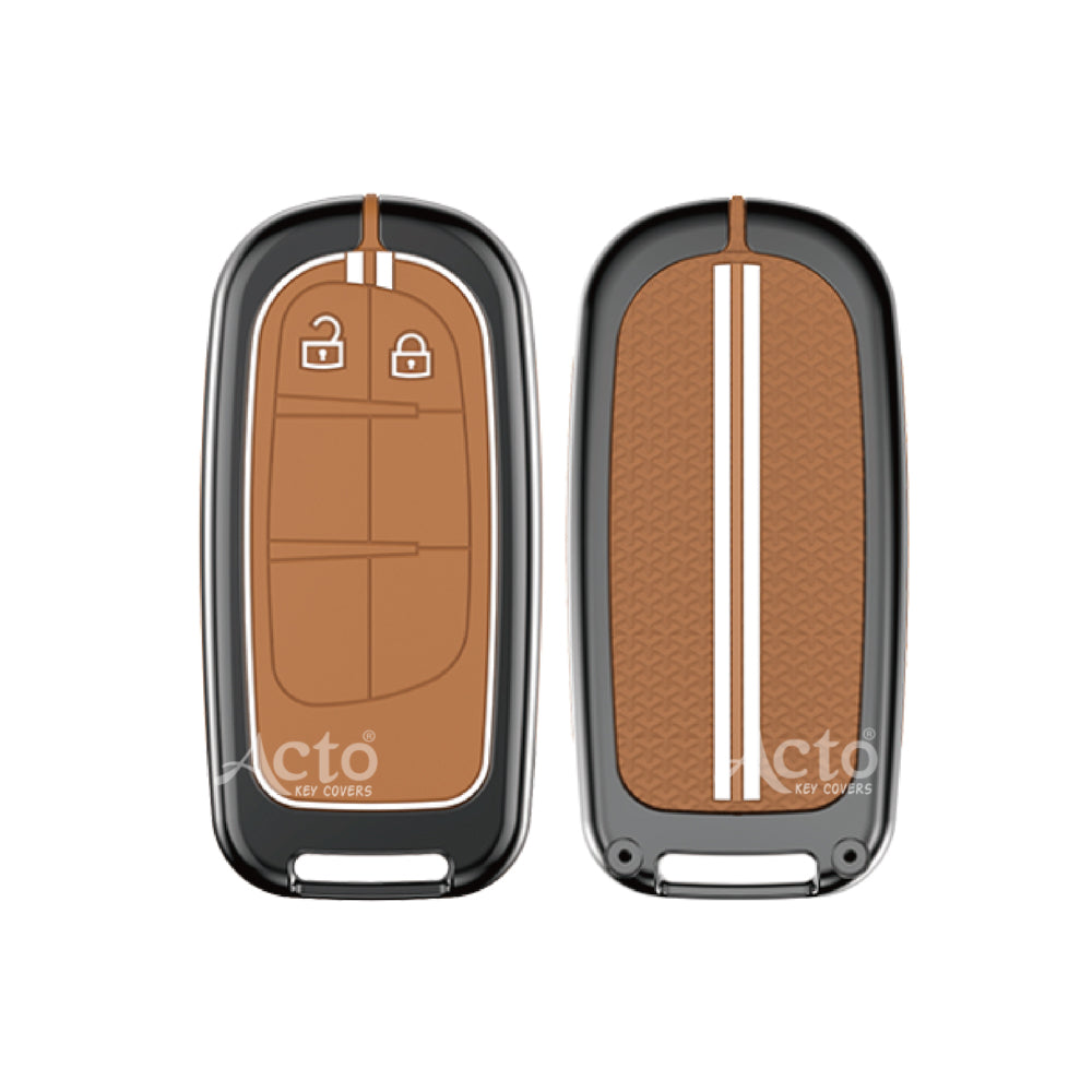 Acto Metal Sapphire Key Cover and Key chain Jeep Compass & Compass Trailhawk Compatible with  Pack of 1 Set (Glow in the Night)