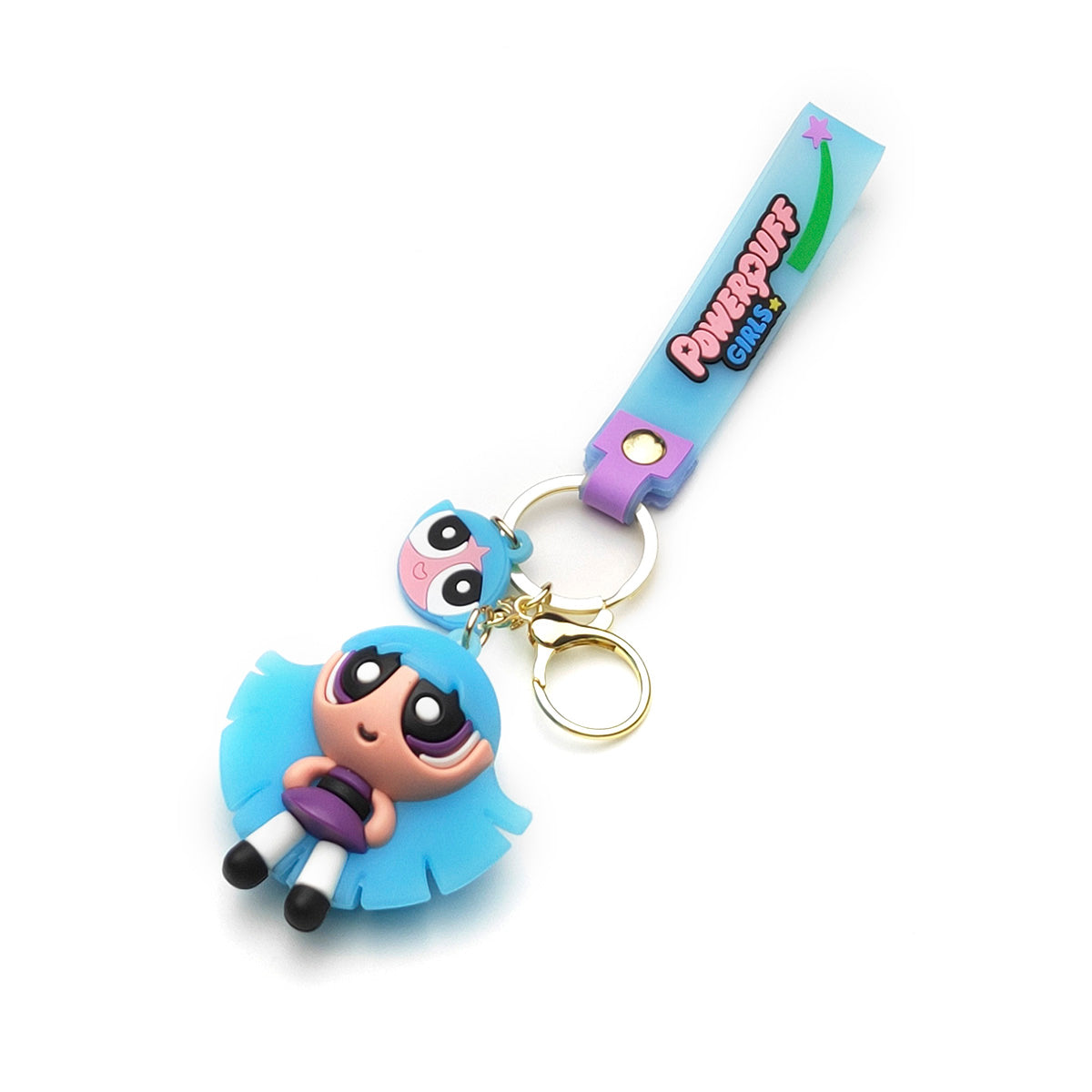 3D PVC Cartoon Keychain Powerpuff Girls Bubbles